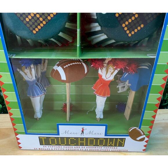 New Football Meri Meri Cupcake Liners Kit Cheerleader Football Players Game Day - Picture 2 of 12